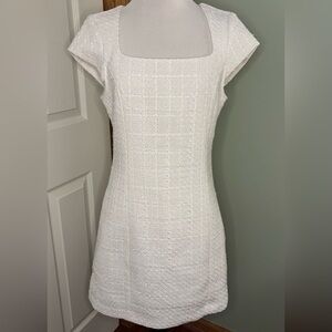 H&M White Tweed Mini Dress